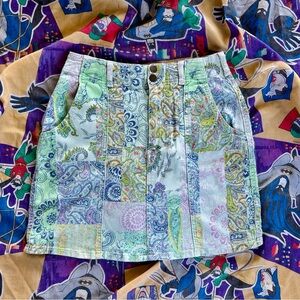 Anthropologie Pilcro Patchwork Denim Mini Skirt